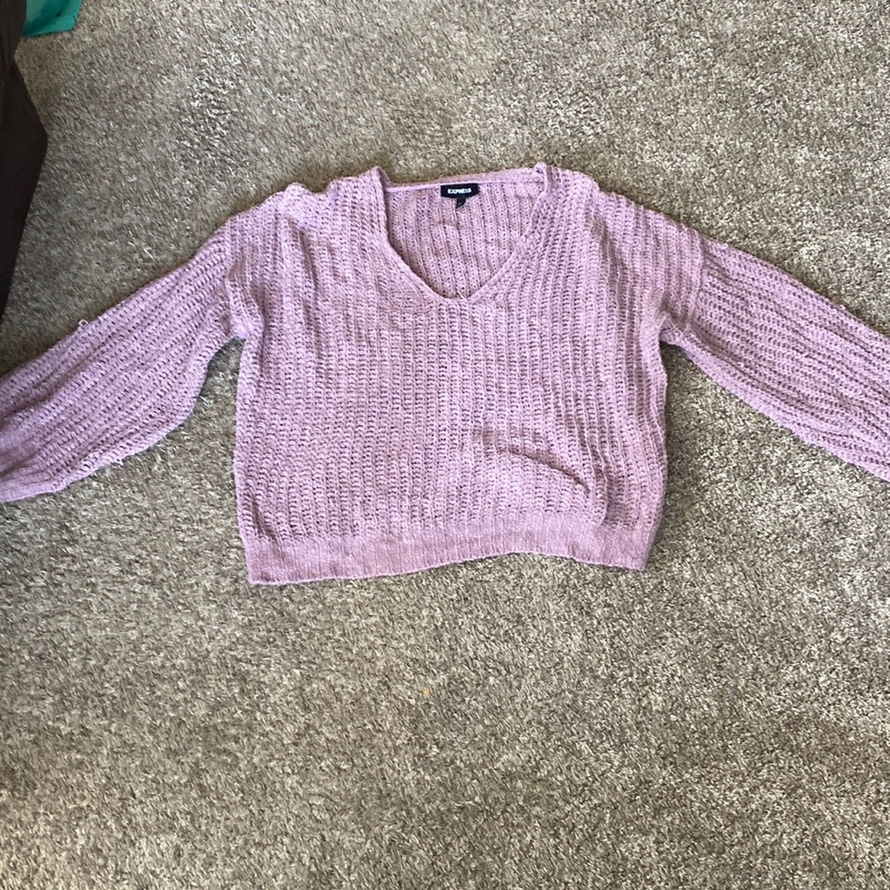 Express soft v neck with a few pulls - posted